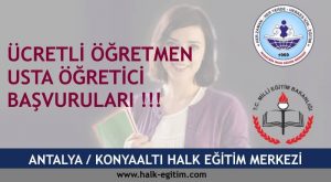 Antalya Konyaaltı Halk Eğitim Merkezi Usta Öğretici Başvuruları
